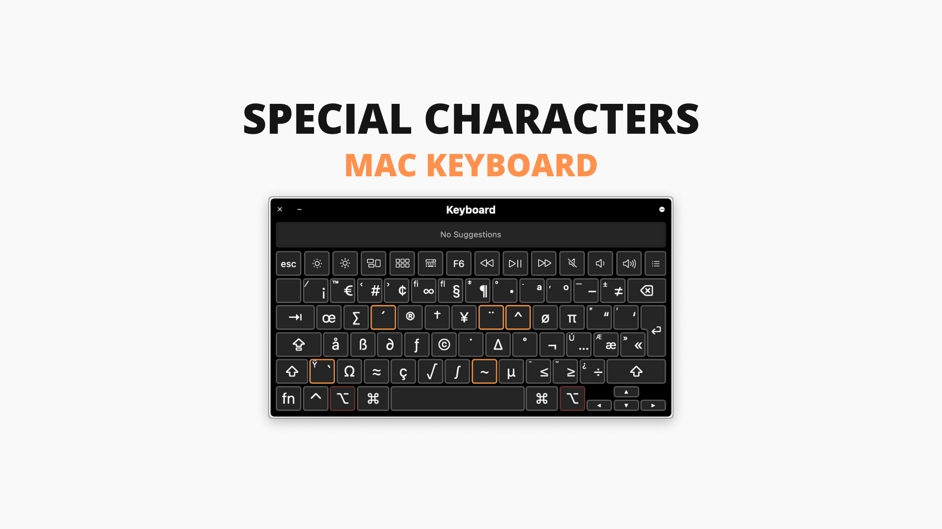 Mac Keyboard Characters